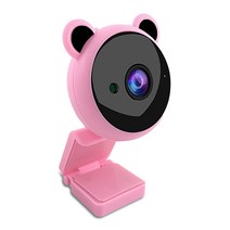 노트북 1080P 해상도 웹캠 컴퓨터 소음 차단 USB 전원 카메라 홈 오피스 드라이버 무료 캠 데스크탑 PC 액세서리, 분홍색, 01 Pink