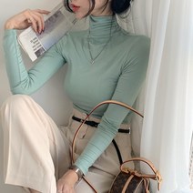 단품구매가능 - 1+1찹쌀 쫀득부들 목폴라 긴팔티셔츠12color