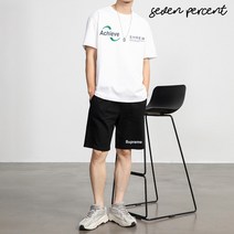 세븐퍼센트 슈프림 여름 데일리 코디 세트 어치브 반팔티+체커 반바지 SET