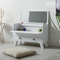 셀레스타 프리티A 덮개식 거울 좌식 600 미니화장대, 화이트_AAG15A