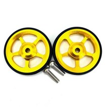 Litepro접이식 자전거 후면 카고 랙 링용 이지휠 익스텐션 로드쉬운 휠 텔레스코픽, 10 Gold Wheel 1pair