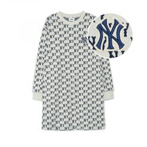 MLB 여성 클래식 모노그램 자카드 오버핏 원피스 NY (D.Cream)