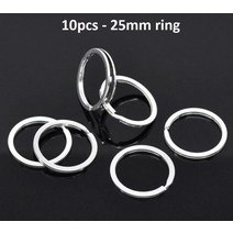 실버 도금 금속 빈 열쇠 고리 키 체인 분할 링 keyfob 키 홀더 반지 여성 남성 diy 열쇠 고리 액세서리, 플랫 25mm 링
