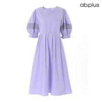 에이비플러스 ab.plus 주름 자수 셔링 반팔 롱원피스 (LSW2MO89A)