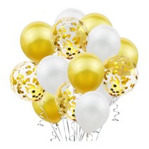 앤드유 컨페티 라운드 혼합 풍선 20p 생일파티 장식 이벤트 소품 파티용품, 1세트, 02. 골드