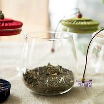 패브릭 뚜껑 유리차통 (블루) / 찻잎 보관함 다용도, 블루