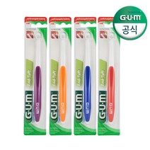 GUM 검 치과 교정 어금니 앤드 터프트 칫솔 (308) 4개, 색상:단일상품