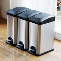 스퀘어 스텐 페달 휴지통 15L 쓰레기통 분리수거함, 스퀘어스텐페달휴지통