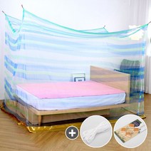 다두리 사각 모기장 [설치끈 행거포함], 블루