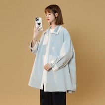 남자 오버핏 중성풍 23 여름옷 와이드 루즈핏 빅사이즈 남성 자수 7 소매 반팔셔츠 DY655P55 4993547494