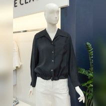 나이스크랍 나이스클랍 포켓자수 스트링 블라우스(A233PWB712)BK