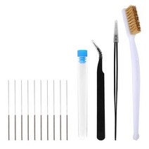 3D 프린터 노즐 청소 키트 바늘 클리너 핀셋 황동 브러시 도구 0.15mm 0.25mm 0.35mm 0.4mm 0.5mm, 03 14 Pcs, 14개