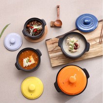 1250도 소성 무균열 컬러 모던 뚝배기 내열냄비, 18cm, 1개