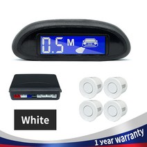 자동차 전방 감지 센서 Hippcron 주차 차량용 자동 Parktronic 역방향 LED 모니터 4 레이더 기 시스템 백라이트 디스플레이 597EA 3, 07 White