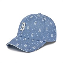 MLB 데님 다이아 모노그램 스트럭쳐 볼캡 BOS L.SKY BLUE 191042
