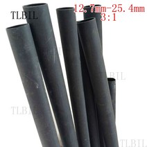 1.22 미터 12.7/15.4/19.1/25.4mm 얇고 유연한 난연성 접착제 라이닝 폴리올레핀 열 수축 튜브 비율 3:1, 01 12.7mm
