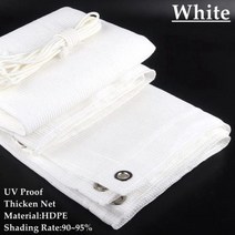 차광막 차양 그늘 자외선 방지 HDPE 그물 정원 건물 쉼터 태양 항해 발코니 개인 정보 보호 울타리 스크린 전망대 테라, White+0.9mx2m