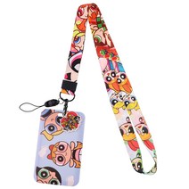 자동차번호판키링 키홀더 90s cartoon Lanyard Keys ID Card Cover Badge Holder Business Phone Charm Key Ne Straps, [02] 2
