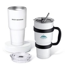 판촉물/100개/록키마운틴 화이트 진공 스텐 이중 텀블러 900ml 풀칼라인쇄/이중텀블러/오보틀/스텐컵/스텐, 기본수량100개구매시, 인쇄신청