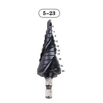 초경 스텐 홀커터 홀쏘 15-50mm 12-270mm M35 코발트 TiALN 스텝 드릴 비트 나선형 그루브 3 플루트 육각 생크 스테인레스 스틸용 산업용 품질 금속 드릴링 홀, 02 5-23mm