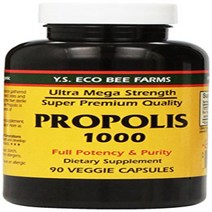 Propolis-Raw Unprocessed 1000mg Y.S. Organic Bee Farms 90 Caps Pack of 2, 1