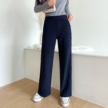 쏘옷 여성용 따뜻한 융털 기모 와이드 일자 밴딩 팬츠