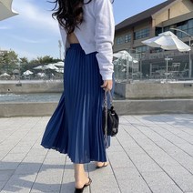[비비애르] 파스텔 플리츠 주름 밴딩 스커트 여성스러운 데일리 코디