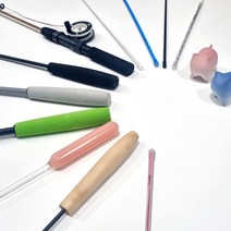 고양이 장난감 막대 깃털 낚시대 리필 오뎅꼬치 1분마켓, 3단 롱그레이 낚시대
