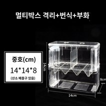 엔젤 알비노풀레드 구피 피쉬 어항 투명 물고기 부화 상자 격리 수조, 2챔버 인큐베이터  산소 충전 가능  대형