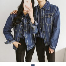 청자켓 빈티지 데님 자켓 가을 봄자켓 커플 시밀러룩 패션