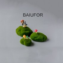 BAIUFOR 플로킹 이끼 돌 거품 바위 모델 요정 정원 미니어처 DIY 테라리움 인형 데스크탑 장식 홈 액세서리, 10cm Moss