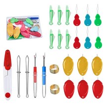 1 set 플라스틱 스레더 컬러 스티치 스레딩 재봉틀 자수 크래프팅 포인트 스레딩 장치, 옐로우 레드 레드