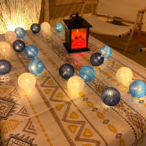 감성 캠핑 테이블보 캠핑용품 소품 초보 준비물 리스트 장비, 보헤미안, 3. 테이블보+장식전구