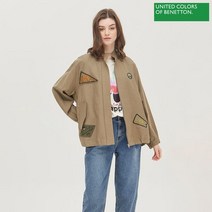 베네통 패치 린넨 점퍼 BAJP55131 KA
