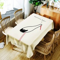 스윗리빙 폴리에스터 방수 테이블보, 학, 140 x 140 cm