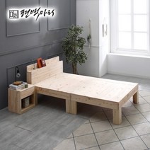 편백마리 편백나무 평상형 낮은 헤드 침대 슈퍼싱글 P-BE-SS-202 평상높이 300