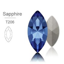 아쿠아씰 크리스탈 라인석 상단 스톤 의류 공예 쥬얼리에 적합한 라인스톤에 유리 접착제, Sapphire+9X18mm 10Pcs