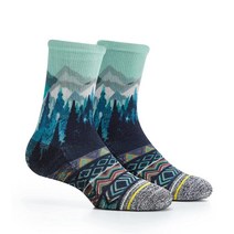 APRIME ECO-CAFE 크루 쿠션 아웃도어 양말 하이킹 트레일 러닝 클라이밍 및 사이클링용 커피 찌꺼기로 제작 요세미티, Large, Forest