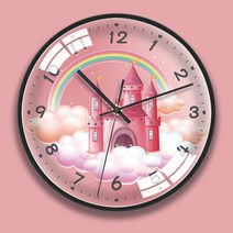 걸방 벽시계 핑크 발레리나 소녀 심초 무음 캐릭터 예술-194835, 07.클래식 블랙 테두리의 환상적인