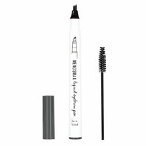 N-B (2 피스/세트) 타투 아이브로우 펜 네 가지 팁 오래 지속되는 방수 브로우 젤 및 틴트 다이 크림 눈 메이크업용 자연스러운 눈썹을 만들고 하루 종일 유지(다크 그레, Dark Grey