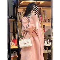 캐주얼 옷깃 코트 더블 브레스트 코쿤 타입 솔리드 컬러 시닝 벨벳 코트 여자 올 매치 울 코트