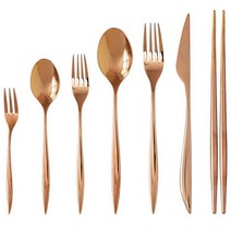 럭셔리 모던 로즈골드 로사 커트러리 시리즈 글램핑 펜션수저 펜션포크, 디너스푼