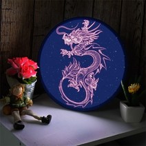ne589-LED액자25R_풍수승천하는용그림, 타입3 화이트