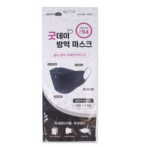 해호 GOOD 굿 데이 황사마스크 대형 블랙 KF94, 1개