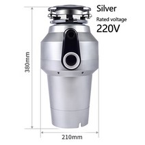 폐기물 처리기 음식물 분쇄기 가정용 씽크대 업소용 안전한 센서방식 tabell 560w 쓰레기 처리 음식물 쓰레기 처리기 공기 스위치 연속 식품 가정용 분쇄기 식품 분쇄기 가전, 실버 -220v, 우리를