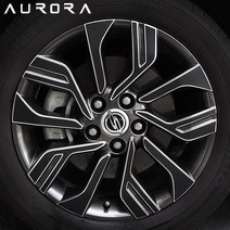 [데코] 티볼리에어 튜닝 휠스티커 홀로그램 카본 휠몰딩 휠커버 스티커 차량용품, 티볼리에어 17인치 휠 전용, 유광헤어라인실버, 1개