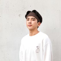 프리칼로 [1+1] 헤어밴드 남자 여자 스포츠 요가 반다나 운동 터번, 무지밴드-진그레이, 무지밴드-브라운