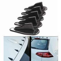 리어스포일러 범용 EVO 스타일 PP 지붕 상어 지느러미 스포일러 윙 키트 볼텍스 생성기, black 1pc, 02 black 1pc