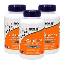 나우푸드 L-카르니틴 퓨어 파우더 비건, 85g, 3개