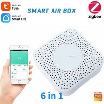 공기질측정기 Zigbee WiFi Tuya 스마트 공기 품질 센서 PM2.5 PM10 감지기 온도 습도 모니터 미터 라이프 A, 02 Zigbee 6 in 1, 02 Zigbee 6 in 1